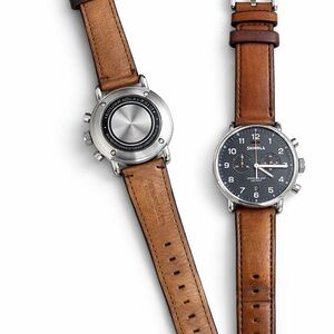 Shinola Tan Brown Leather Strap Watch with Black Dial